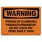 Signmission OSHA Warning Sign, 10" Height, 14" Width, Storage Of Flammable Products Prohibited, Landscape OS-WS-D-1014-L-12420 - alternate 1